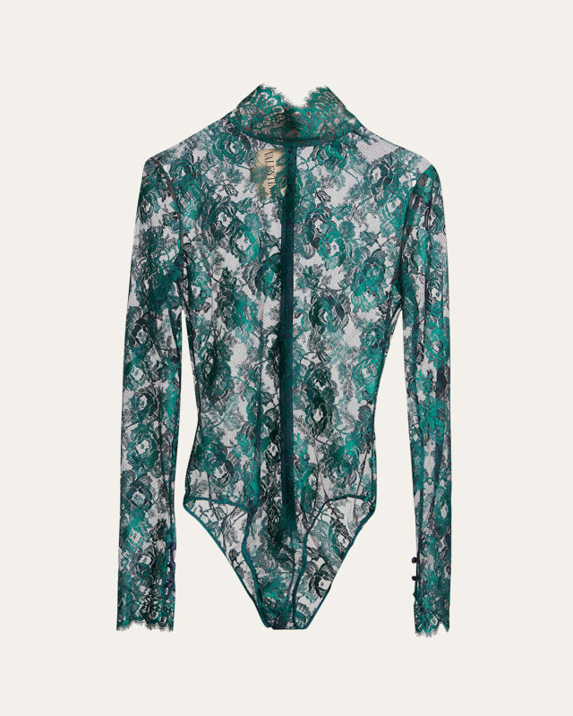Floral Lace High-Neck Top